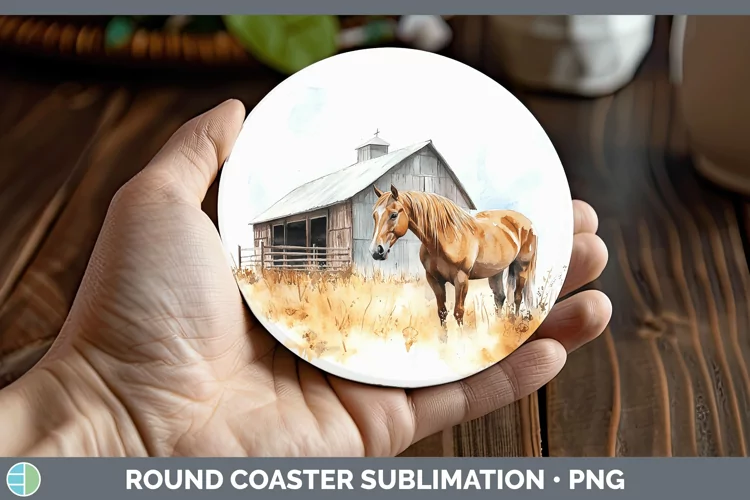 Watercolor Horse Round Coaster Sublimation Coaster Designs