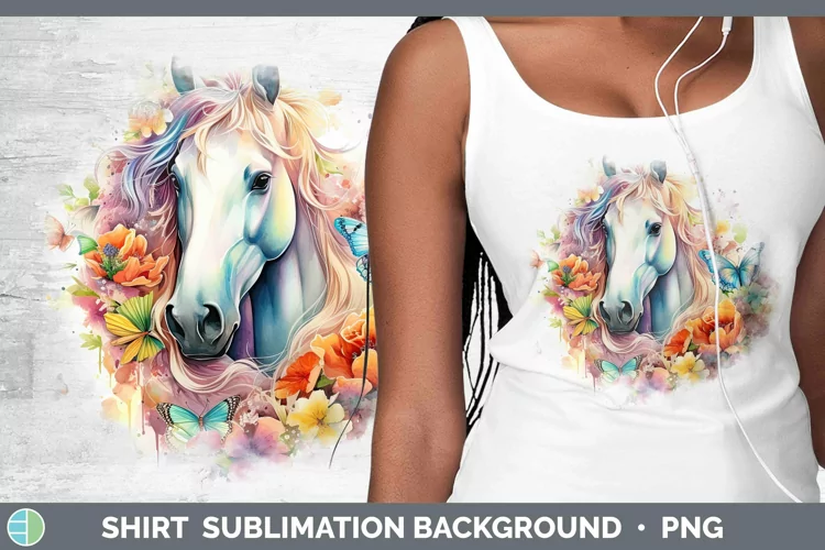 Watercolor Horse Shirt | Sublimation Sublimation Background