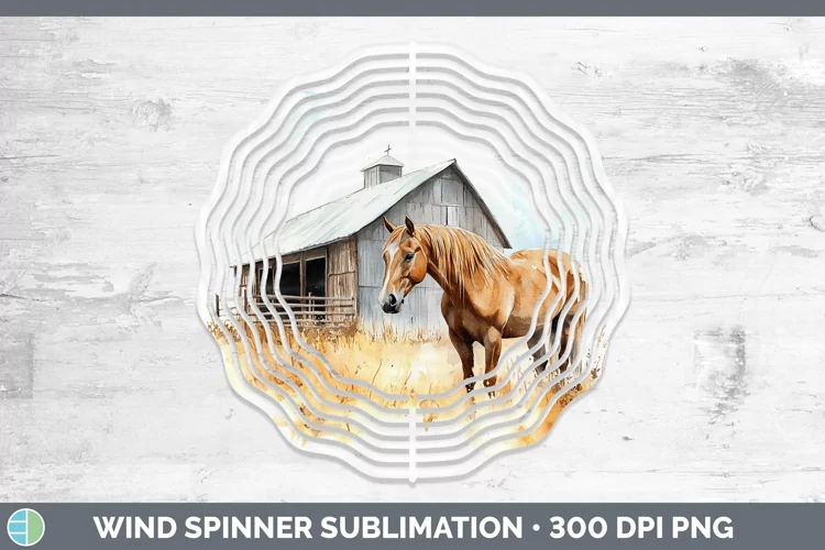 Watercolor Horse Wind Spinner Sublimation Spinner Designs