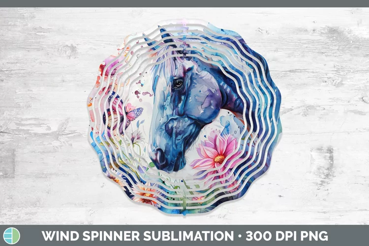 Watercolor Horse Wind Spinner Sublimation Spinner Designs