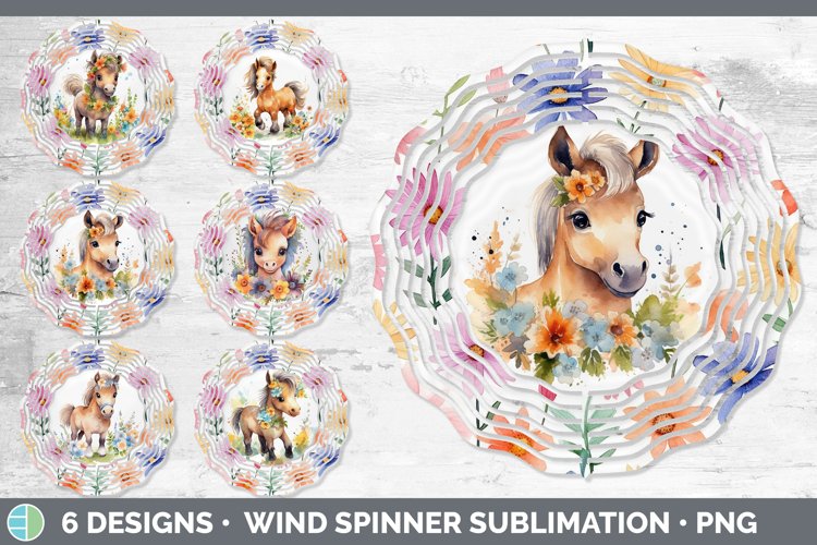 Watercolor Horse Wind Spinner | Sublimation Spinner Designs