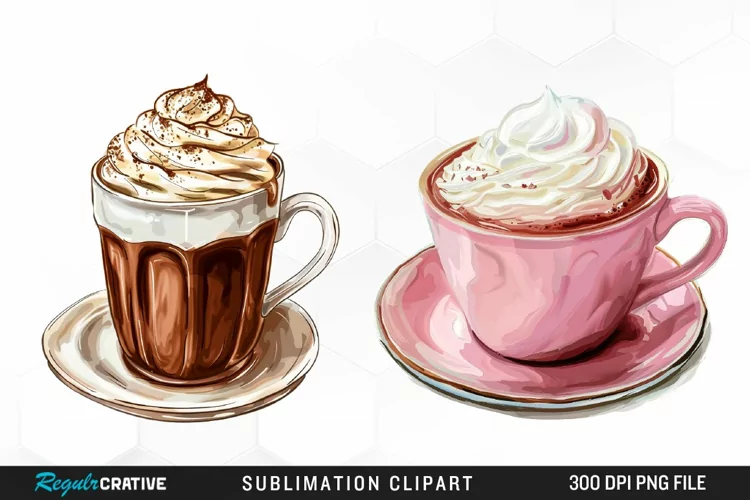 Watercolor Hot Chocolate Image Clipart