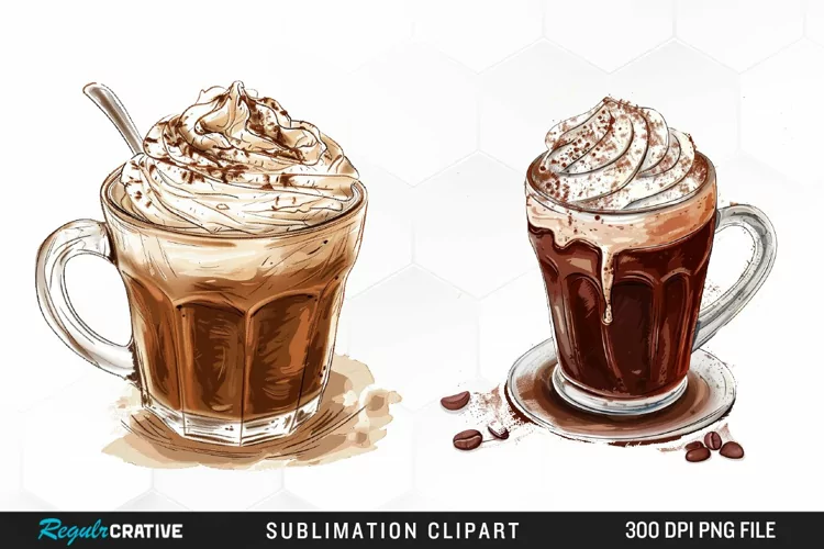 Watercolor Hot Chocolate Image Clipart