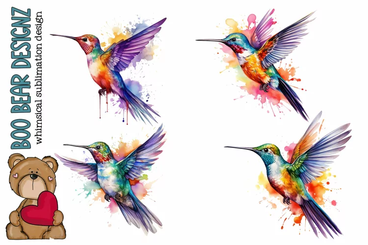 Watercolor Hummingbird Clipart