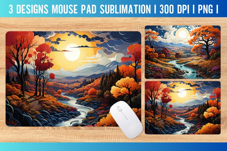 Autumn Mouse Pad Sublimation Design PNG