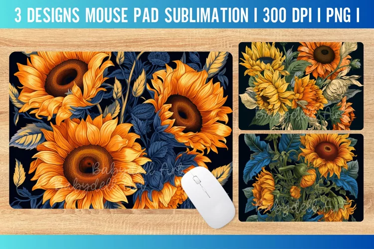 sunflower Mouse Pad Sublimation PNG I Mouse