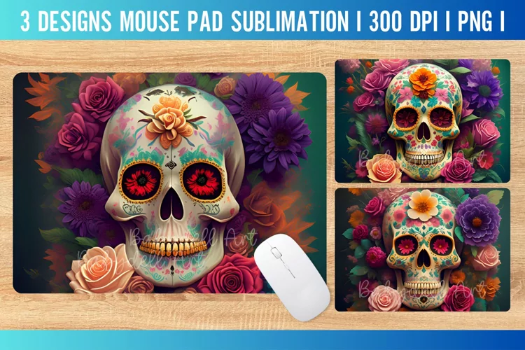 Day of the dead Mouse Pad Sublimation Design PNG