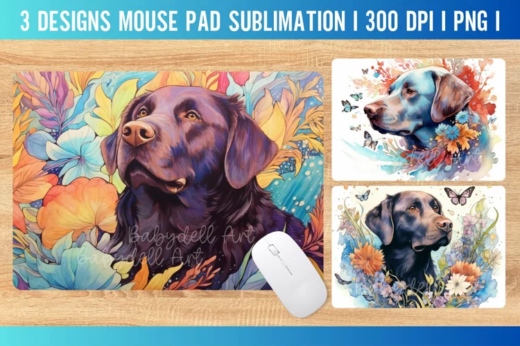 Labrador Mouse Pad Sublimation PNG I Mouse