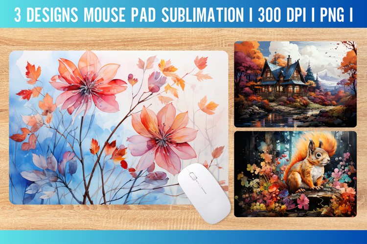 Autumn Mouse Pad Sublimation Design PNG example image 1