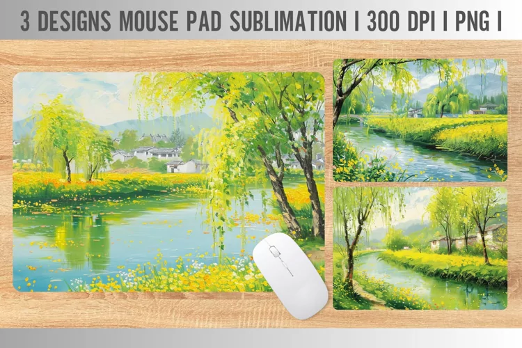 Spring painted Mouse Pad Sublimation Design