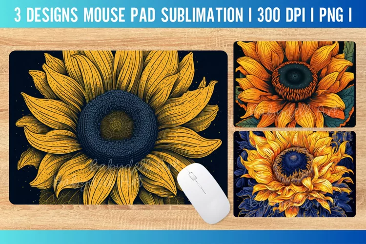 Sunflower Mouse Pad Sublimation PNG I Mouse