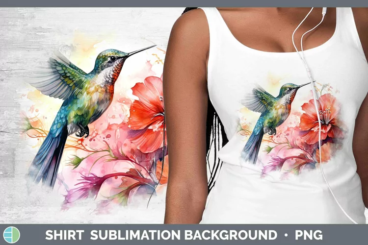 Watercolor Hummingbird Shirt | Sublimation Sublimation Backg