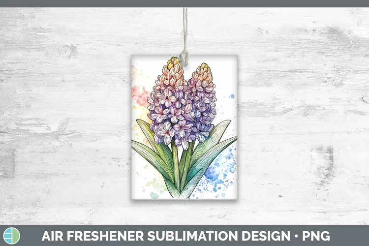 Watercolor Hyacinth Air Freshener Sublimation Car Freshener