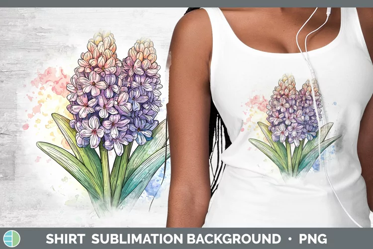 Watercolor Hyacinth Shirt Sublimation Sublimation Background