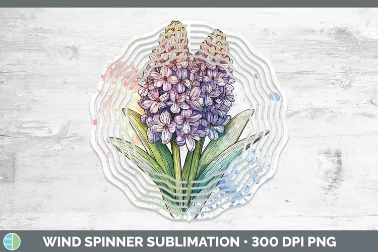 Watercolor Hyacinth Wind Spinner Sublimation Spinner Designs
