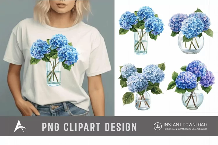 Watercolor Hydrangea Clipart