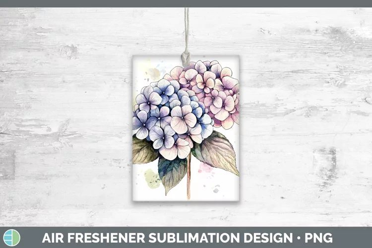 Watercolor Hydrangea Air Freshener Sublimation Car Freshener