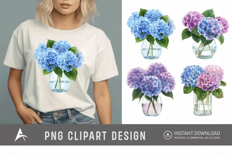 Watercolor Hydrangea Clipart