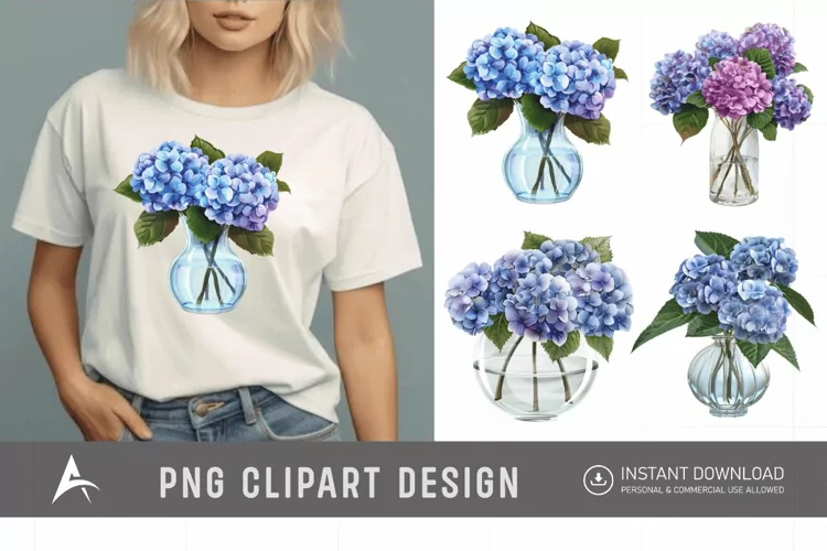 Watercolor Hydrangea Clipart