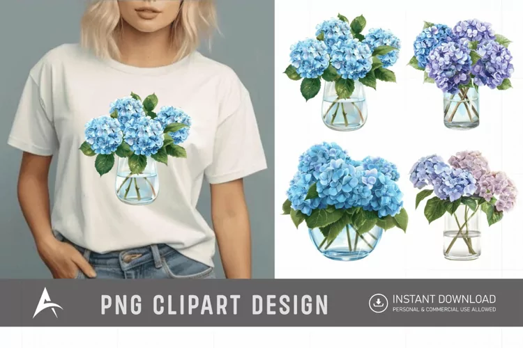 Watercolor Hydrangea Clipart