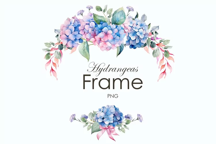 Watercolor Hydrangea Frame