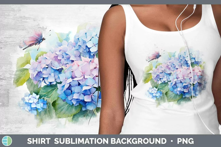 Watercolor Hydrangea Shirt Sublimation Sublimation Backgroun