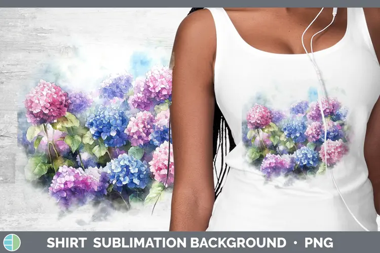 Watercolor Hydrangea Shirt Sublimation Sublimation Backgroun