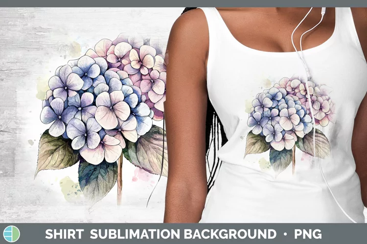 Watercolor Hydrangea Shirt Sublimation Sublimation Backgroun
