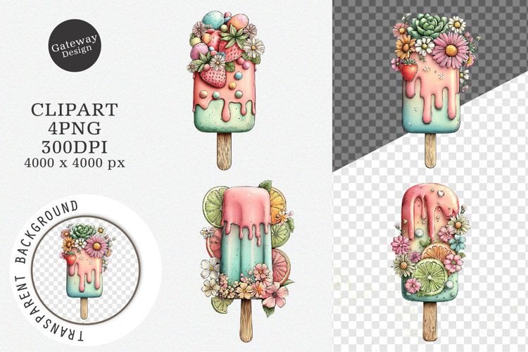 Watercolor Ice-Cream Clipart