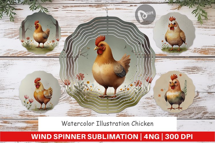 Wind Spinner Illustration Chicken
