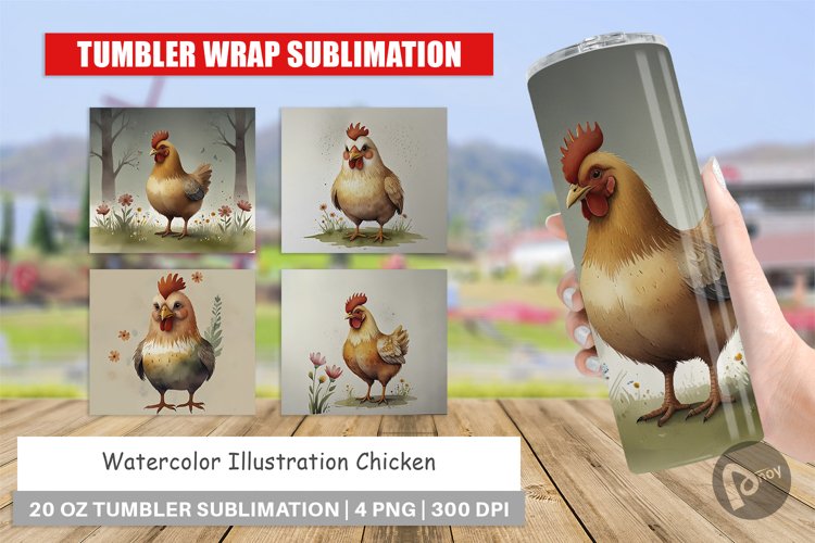 Tumbler Wrap Illustration Chicken