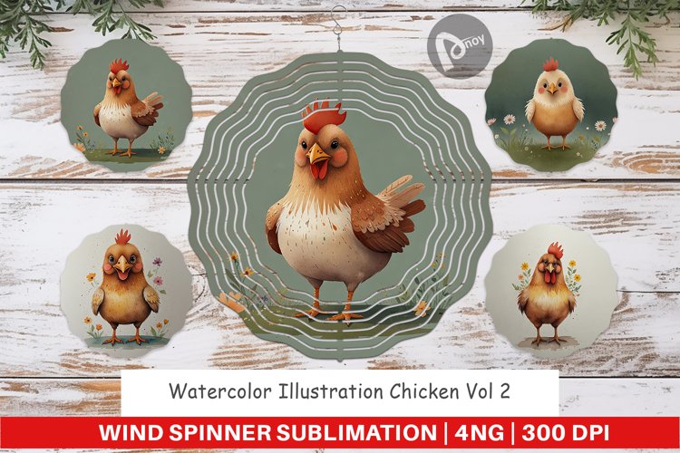 Wind Spinner Illustration Chicken