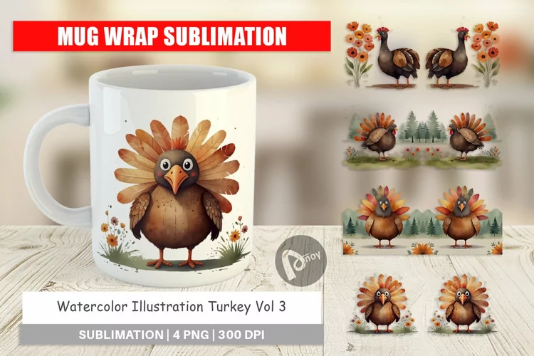 Mug Wrap Design Illustration Turkey