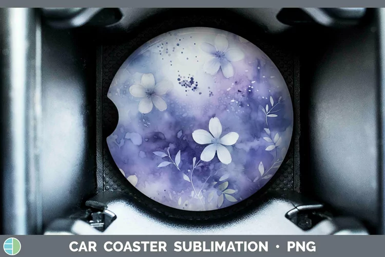 Watercolor Indigo Car Coaster Sublimation Coaster Designs