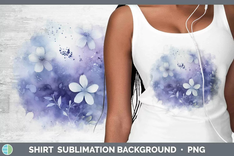 Watercolor Indigo Shirt Sublimation Sublimation Background D