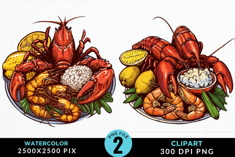 Watercolor Italian Food Graphics Clipart