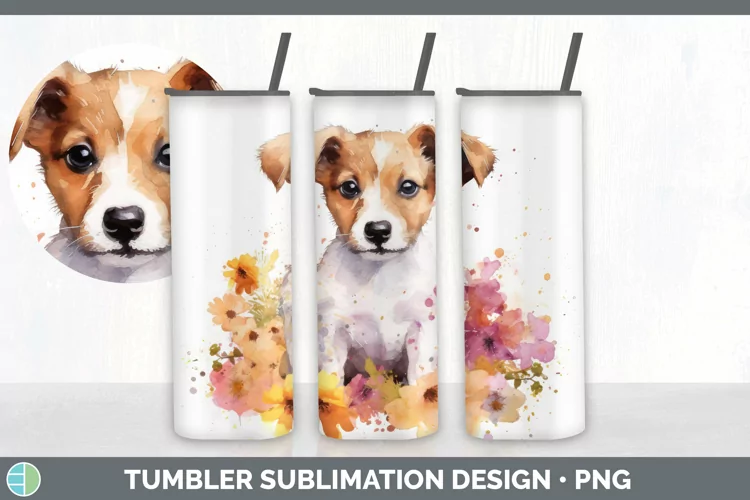Watercolor Jack Russell Terrier Dog Tumbler | Sublimation 20