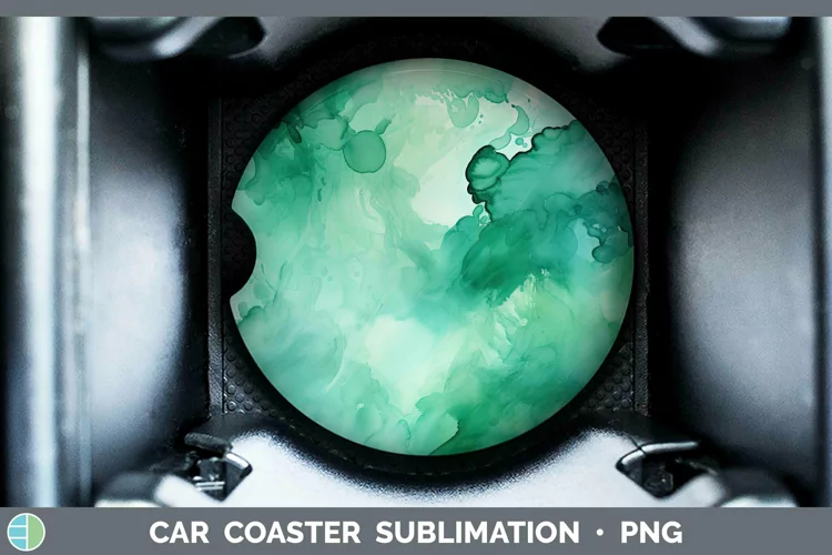 Watercolor Jade Car Coaster Sublimation Coaster Designs
