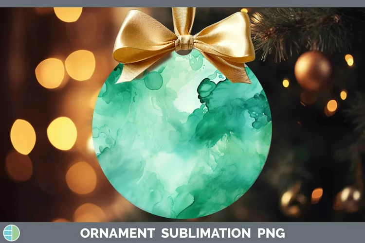 Watercolor Jade Ornament Sublimation Bauble Designs
