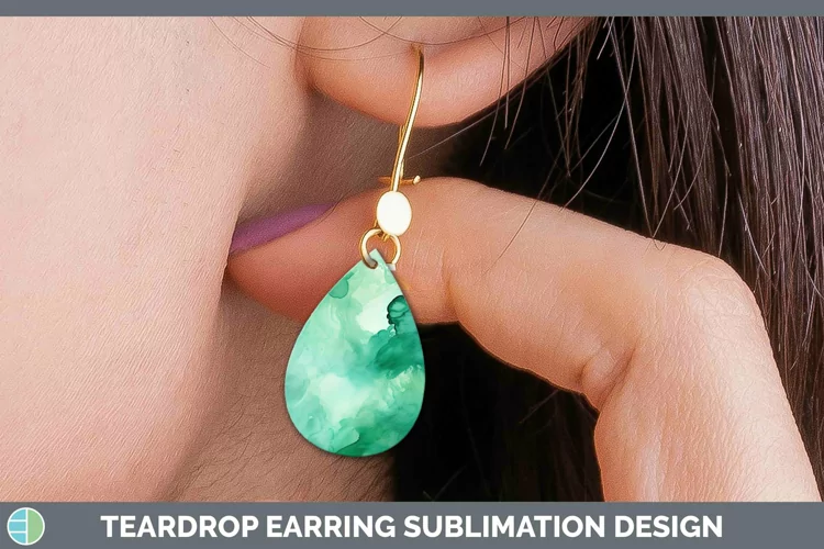 Watercolor Jade Teardrop Earrings Sublimation Earrings Desig