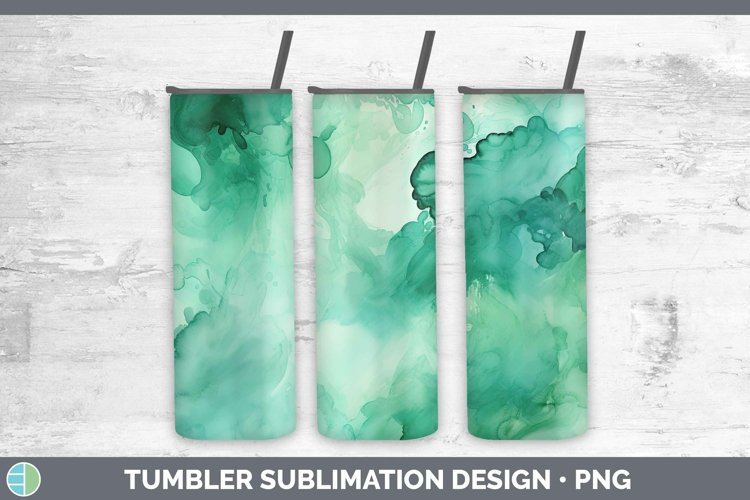 Watercolor Jade Tumbler Sublimation 20 oz Skinny Tumbler Des