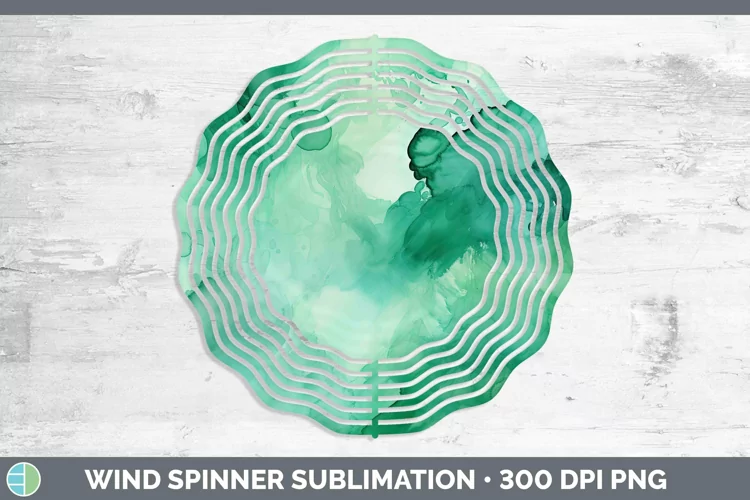 Watercolor Jade Wind Spinner Sublimation Spinner Designs