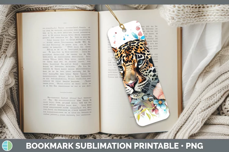 Watercolor Jaguar Bookmark Sublimation Printable Designs