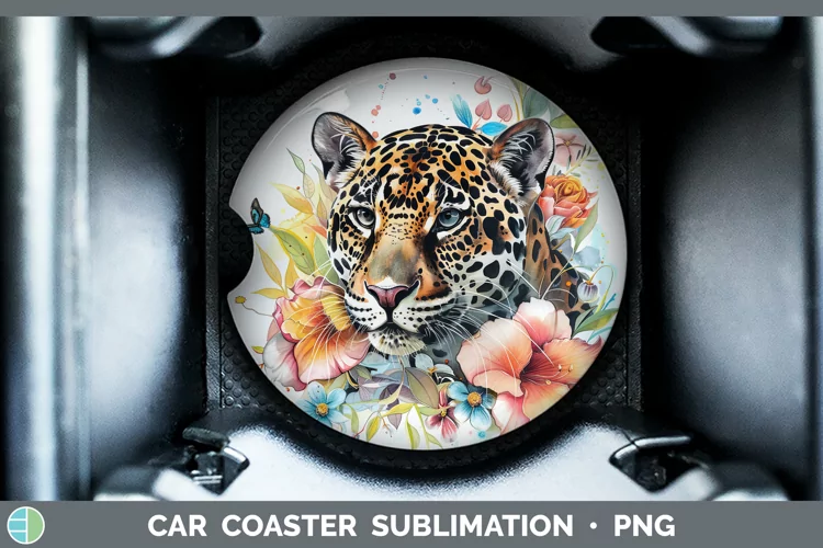 Watercolor Jaguar Car Coaster Sublimation Coaster Designs