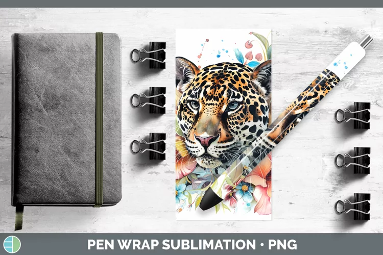 Watercolor Jaguar Pen Wrap Sublimation Epoxy Pen Designs