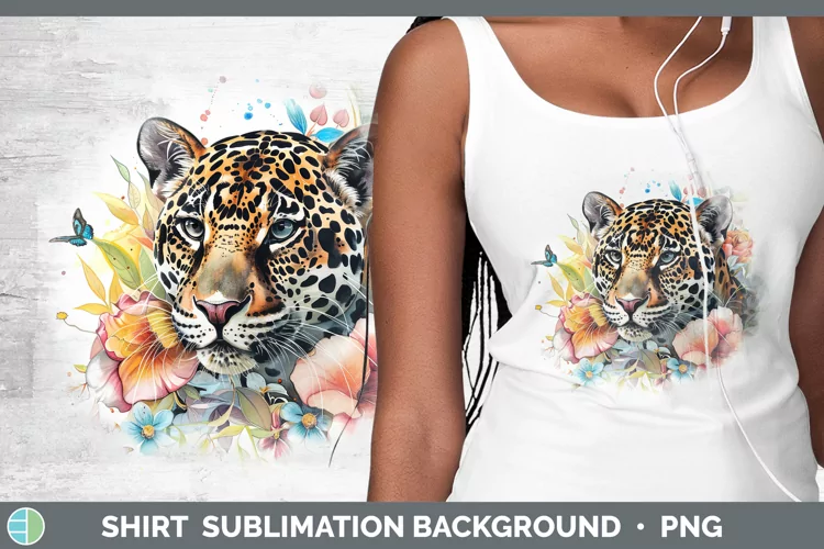 Watercolor Jaguar Shirt Sublimation Sublimation Background D