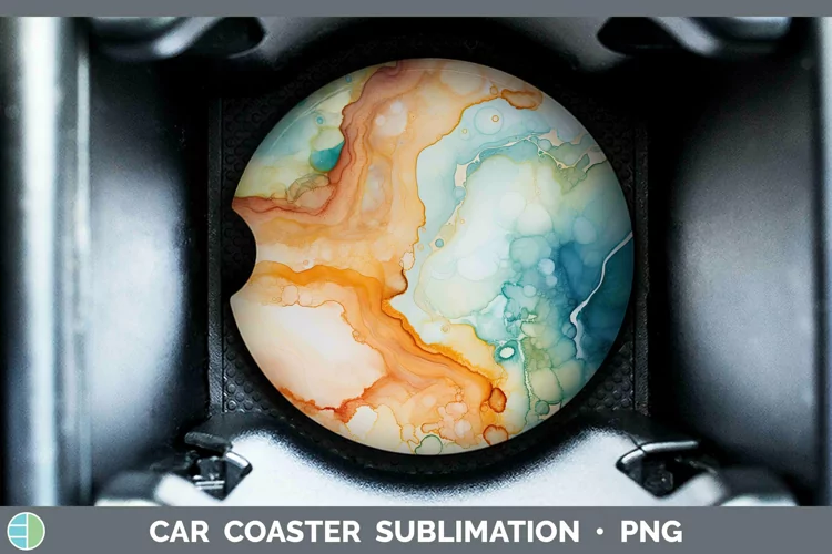 Watercolor Jasper Car Coaster Sublimation Coaster Designs