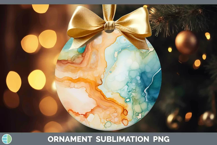 Watercolor Jasper Ornament Sublimation Bauble Designs