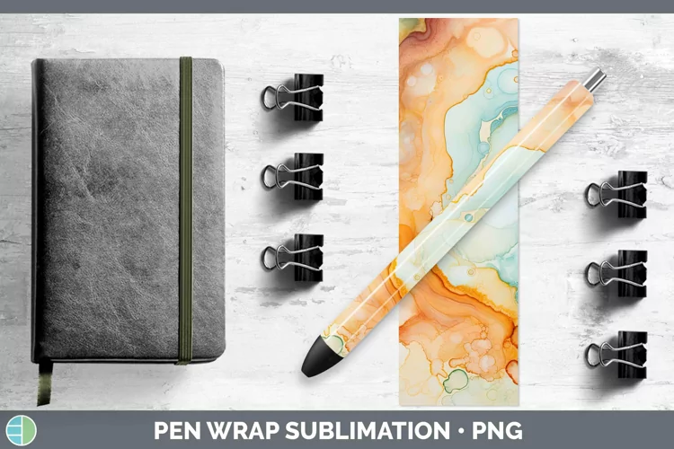 Watercolor Jasper Pen Wrap Sublimation Epoxy Pen Designs