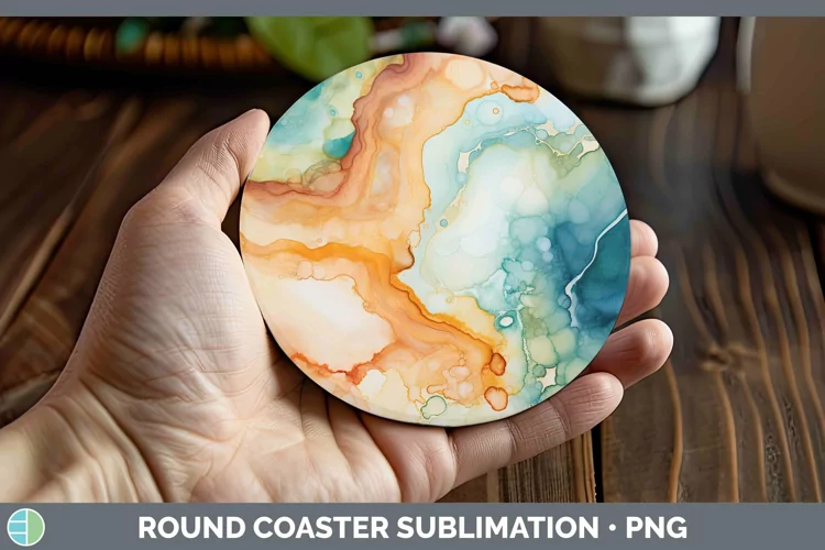 Watercolor Jasper Round Coaster Sublimation Coaster Designs